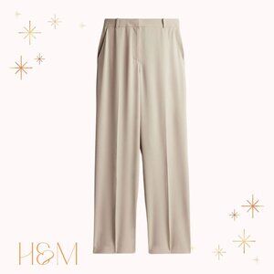 H&M Straight Leg Trousers Light Beige Women's Size 4 NWT